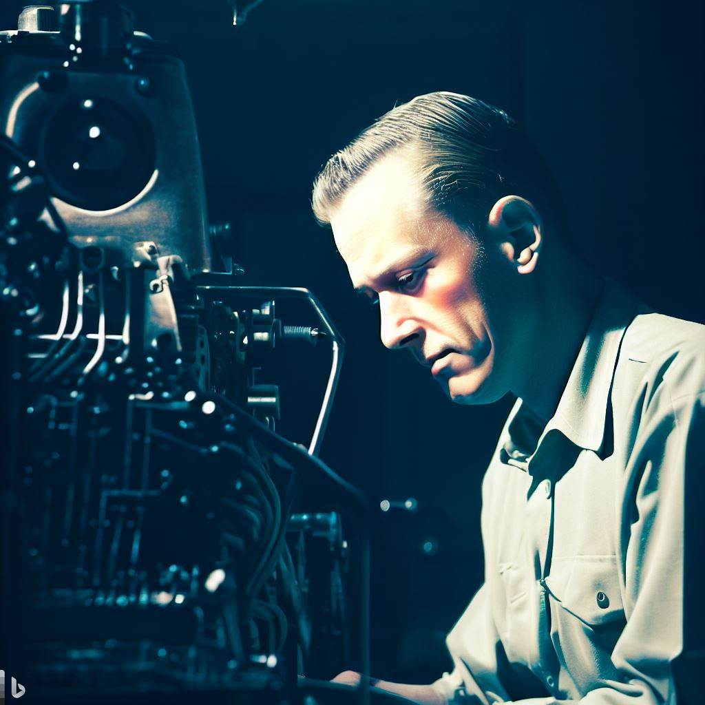 portrait of Alan Turing working on a machine
Bing Image Creator|1024 × 1024 jpg